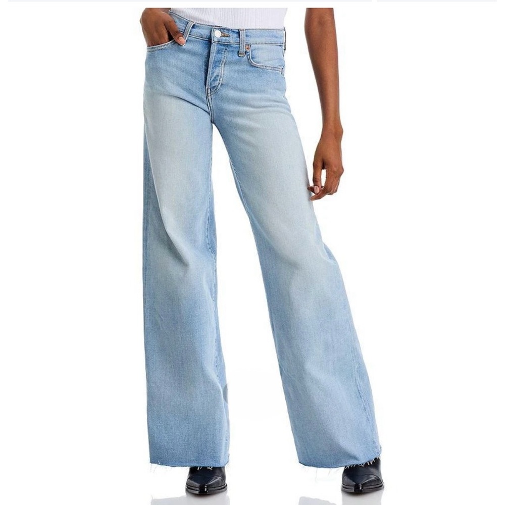 Re-Done Mid Rise Palazzo Light Blue Wide-Leg Jeans size 25